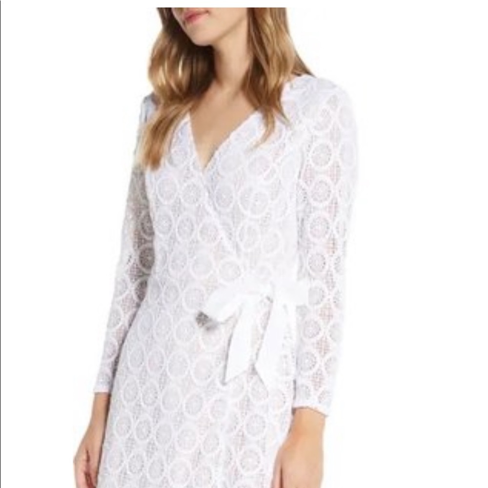 Lilly Pulitzer White Lace Wrap Mini Dress
